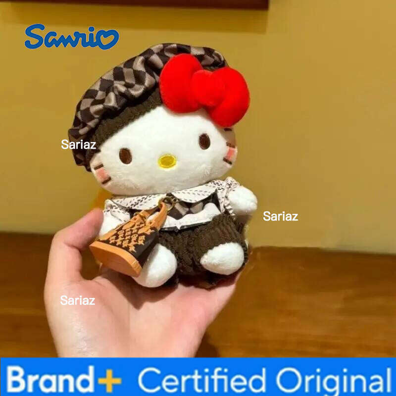 Sanrio Hellokitty Retro Love Dress Up Kt Plush Doll Keychain Backpack Children Toy Car Pendant H260121