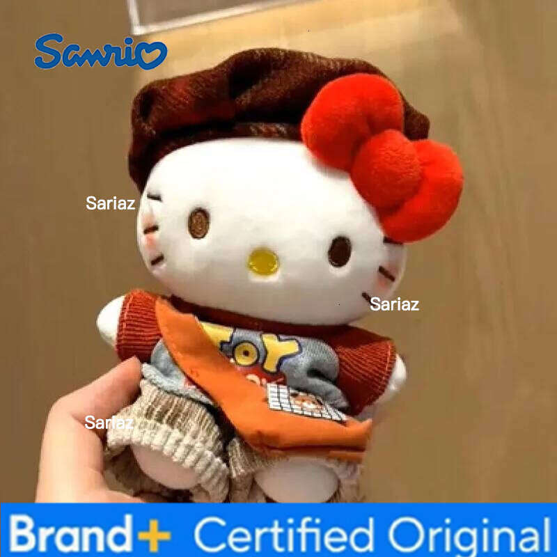 Sanrio Hellokitty Retro Love Dress Up Kt Plush Doll Keychain Backpack Children Toy Car Pendant H260121