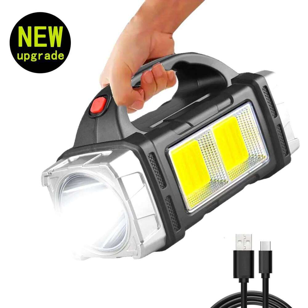 New Upgrade Rechargeable High Solar LED COB Flashlight With Power Bank Waterproof Multifunctional Hand Lamp For Outdoor Z260121