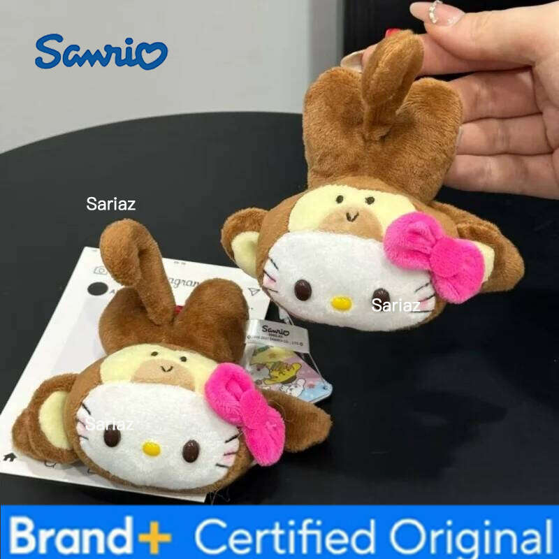 Sanrio NEW funny cartoon Hello Tropical Charms creative Kitty cat sloth Monkey Plush Doll Pendant Animal Key Ring H260121