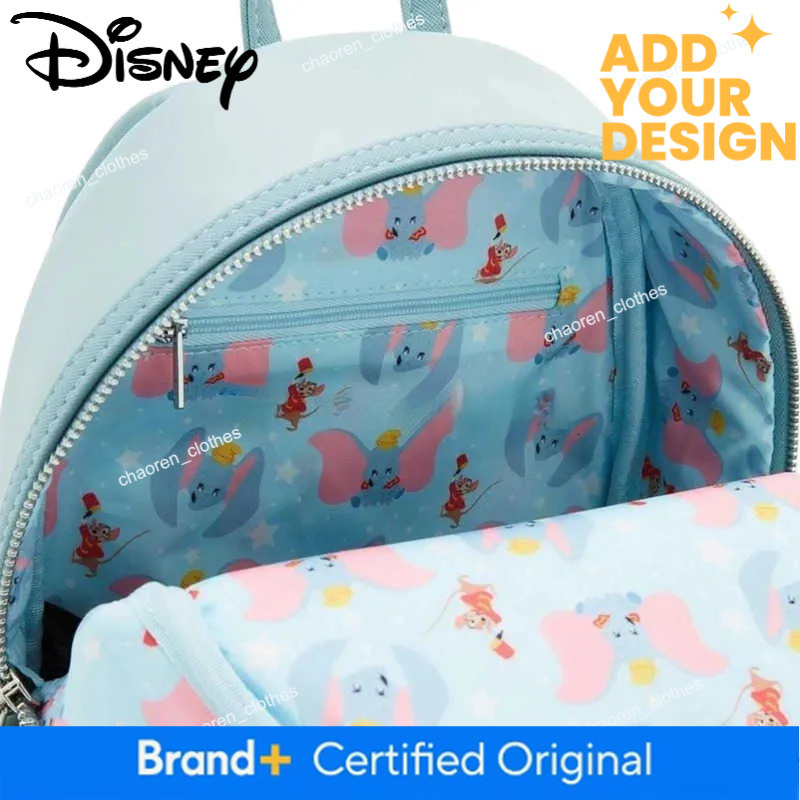 Disney custom Loungefly 3 Styles Figure Dumbo Rucksack Wallet Set 80th Anniversary Edition Dont Just Fly Mini Backpack Light Blue Pink X250412