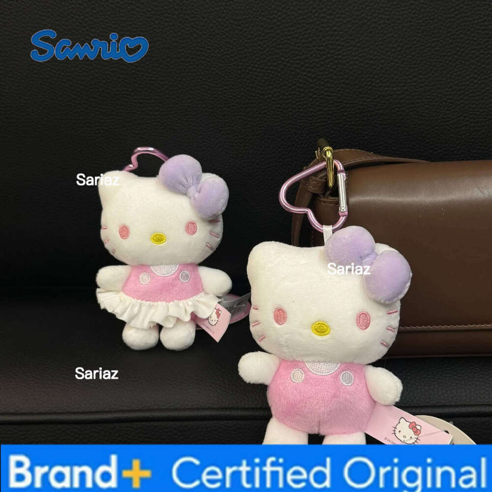 Sanrio Classic Standing Posture Hello Plush Kitty DIY Bag Pendant Cartoon Cute Car Keychain Kt Doll To Give Girls Gifts H260121