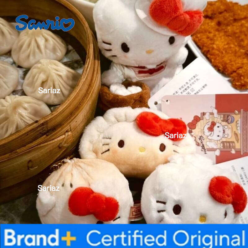 Sanrio Breakfast Limited chef cat Toy Keychain kawaii Dumpling Hello Kitty Doll Plush bag Pendant Decoration Gift H260121
