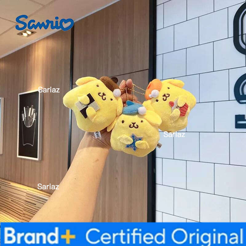Sanrio New Style PomPomPurin Cartoon Plush Toy Couple Backpack Pendant Car Keychain Best Friend Birthday Christmas Gift H260121