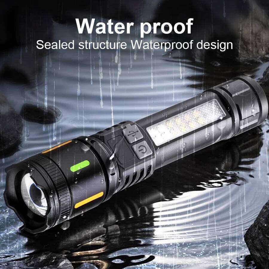 Most Powerful LED with Side Light Type-C Rechargeable Handheld Flashlight Portable Emergency Lighting Outdoor Camping Z260121