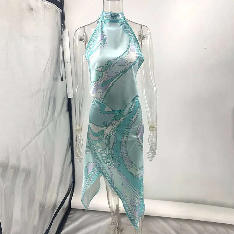 Designer's luxurious color blocked camisole dress, sexy backless vest dress, summer beach resort birthday evening gown