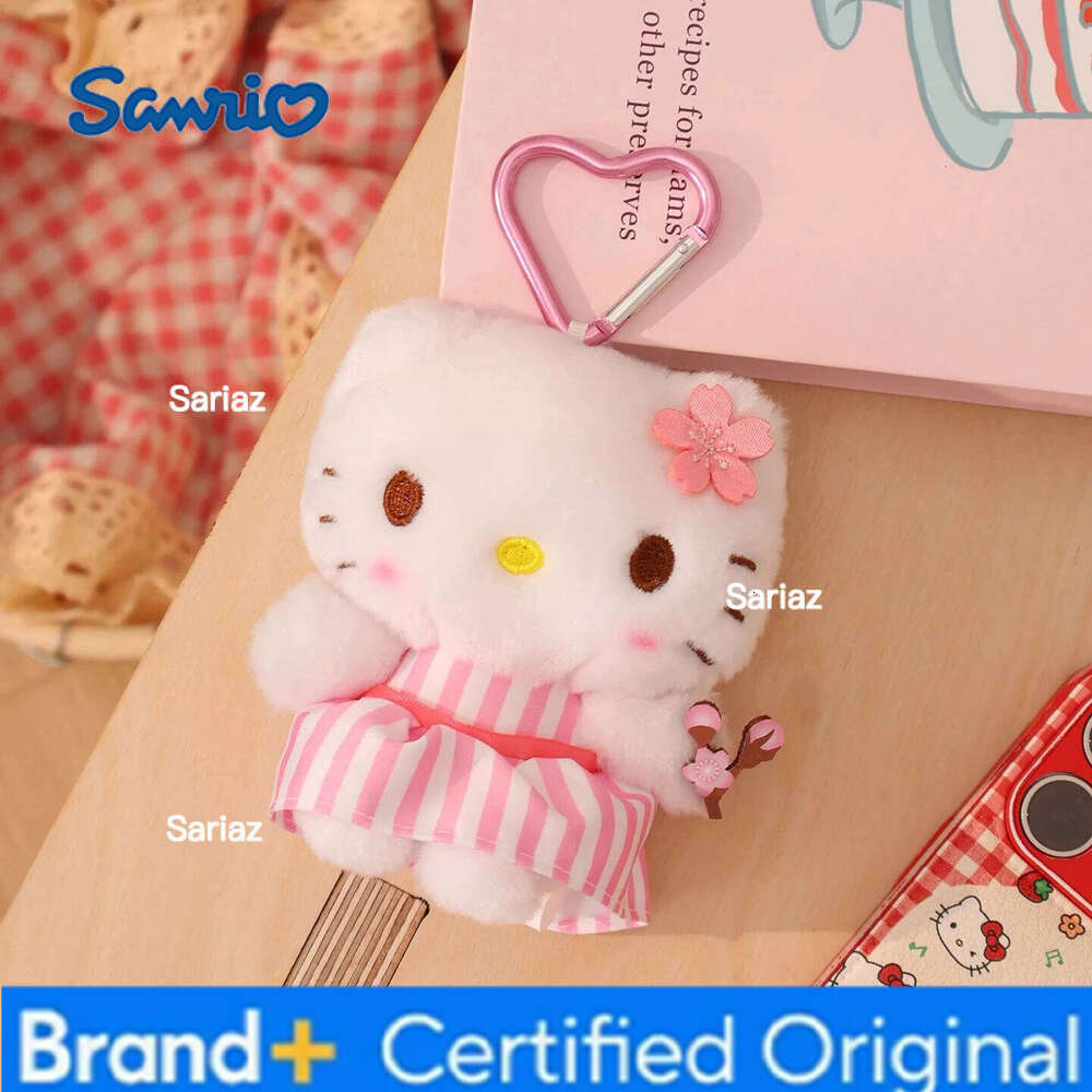 Sanrio Peluche Hello Kitty Kuromi Melody Cinnamoroll Stuffed Pendant Cute Plush Toys Keyring Anime Keychain Birthday Gift H260121
