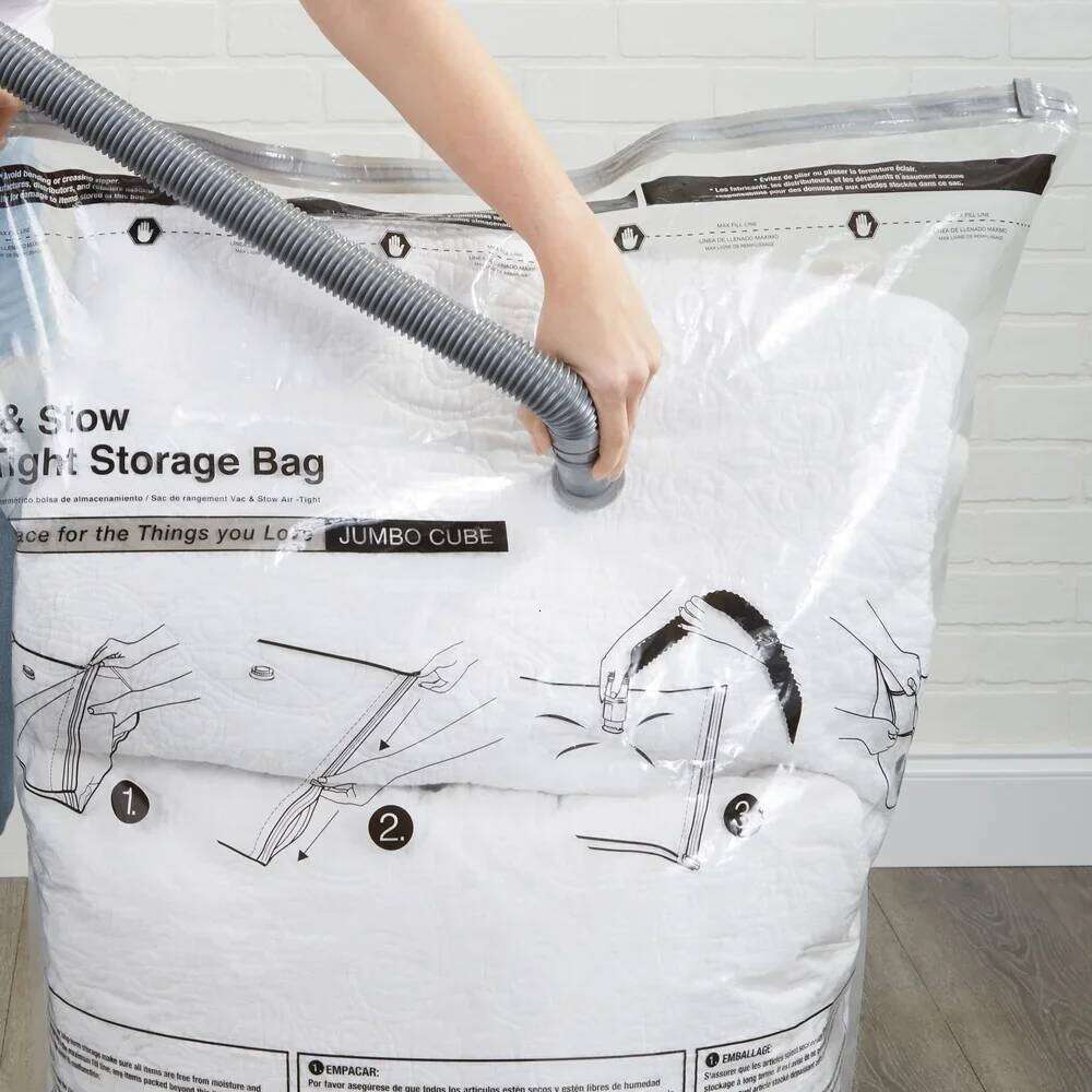 Jumbo Cube Storage Bedding & Clothing Air-Tight Bags Space Saver Reusable Anti-Mildew Odor Resistant Vacuum Sealed 26W0121