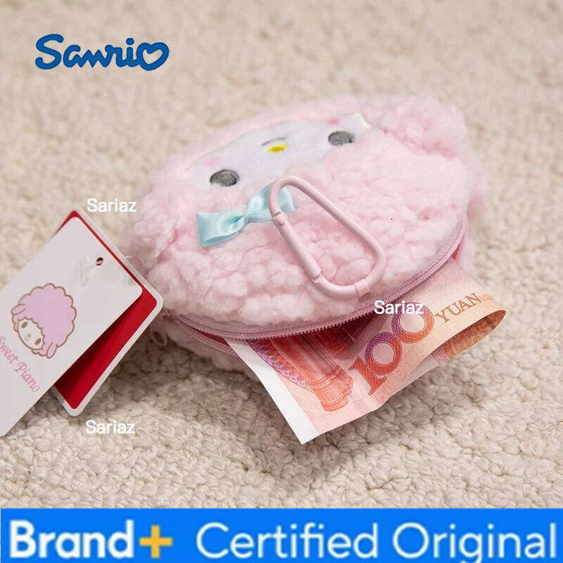 Sanrio Kawaii Pink Piano Sheep Plush Doll Keychain Coin Purse Sweet Girl Cute Backpack Pendant Keyring Decoration Holiday Gifts H260121