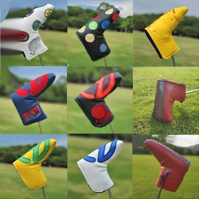 Golf Club Headcover New Putter Designer Embroidered Leather of Protective Covers Straight Head Putter Headcover with High-Quality Integrated Golf club head cover