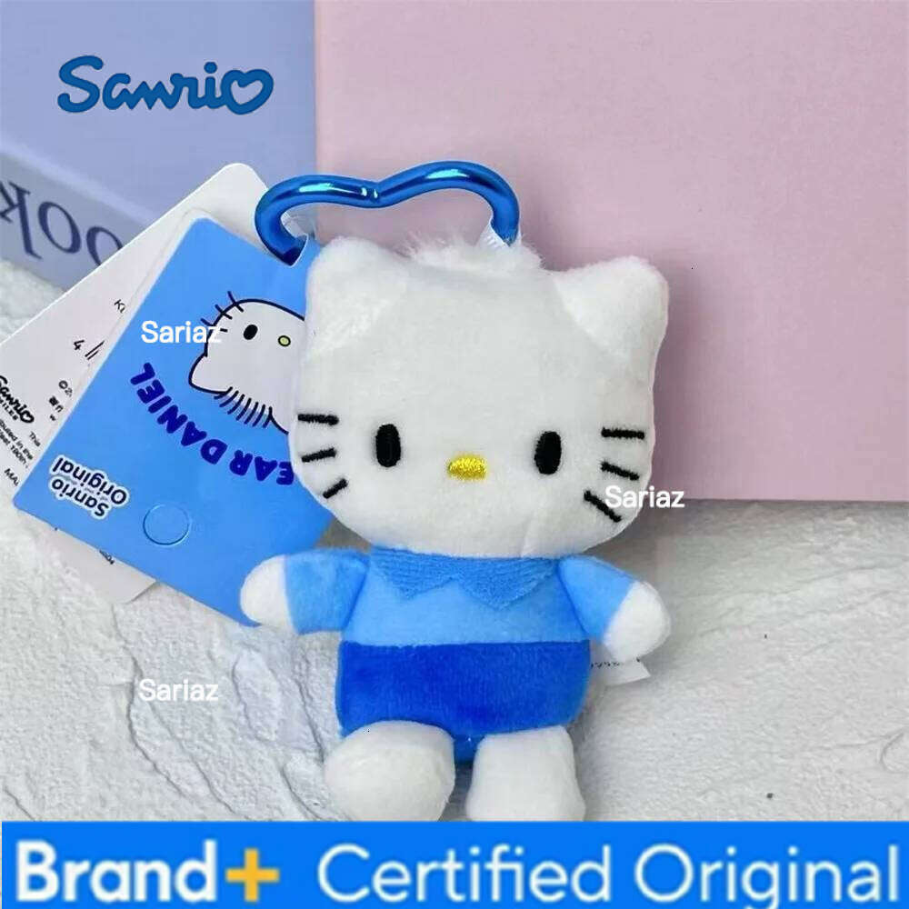 Sanrio Love Button Kitty Cinnamoroll My Melody Kuromi Salmon Frog 8CM Clip Pendant Keychain Plush Doll Toy H260121