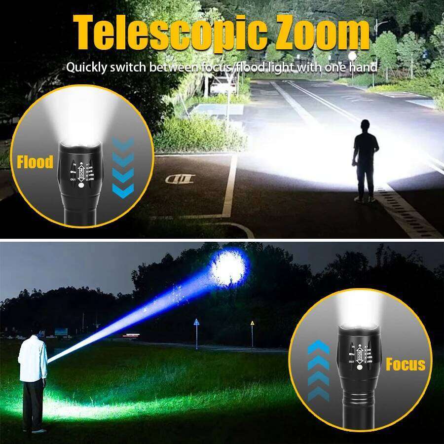2 In 1 Ultraviolet Flashlight Purple White Dual Light Zoomable Torch Built in Battery Recharge Scorpion Hunting UV Flashlights Z260121