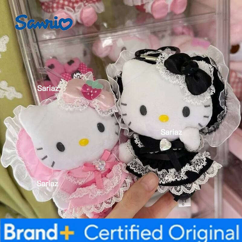 Sanrio New Hello Plush Keychain Intricate Work Lolita Lace Dress Kitty Bag Charm Stuffed Sweet Maid Decoration Pendant Girly Gift H260121