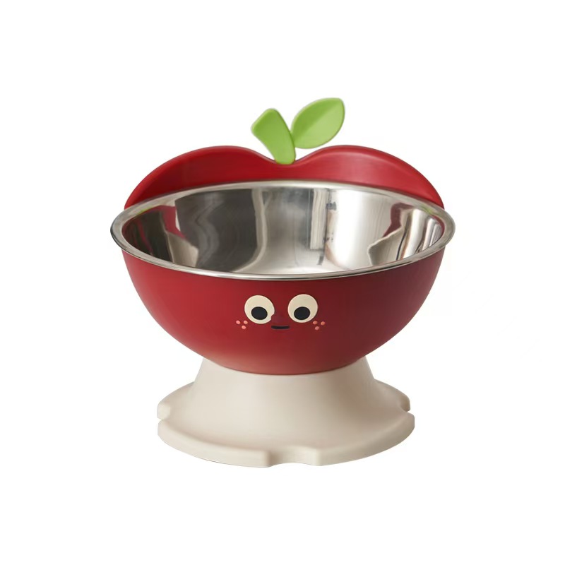 H2455 Ceramic pet food bowl, cat and dog dual-use, anti-tipping, anti-black chin, water and food all-in-one bowl.