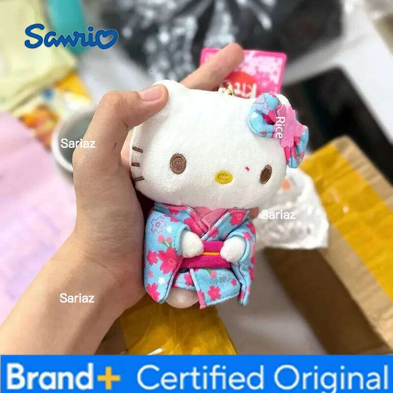 Sanrio Japanese Kimono Cherry Blossom Hello Kitty Plush Doll Trendy Toy Backpack Decoration Accessories Keychain Girl Surprise Gift H2601211