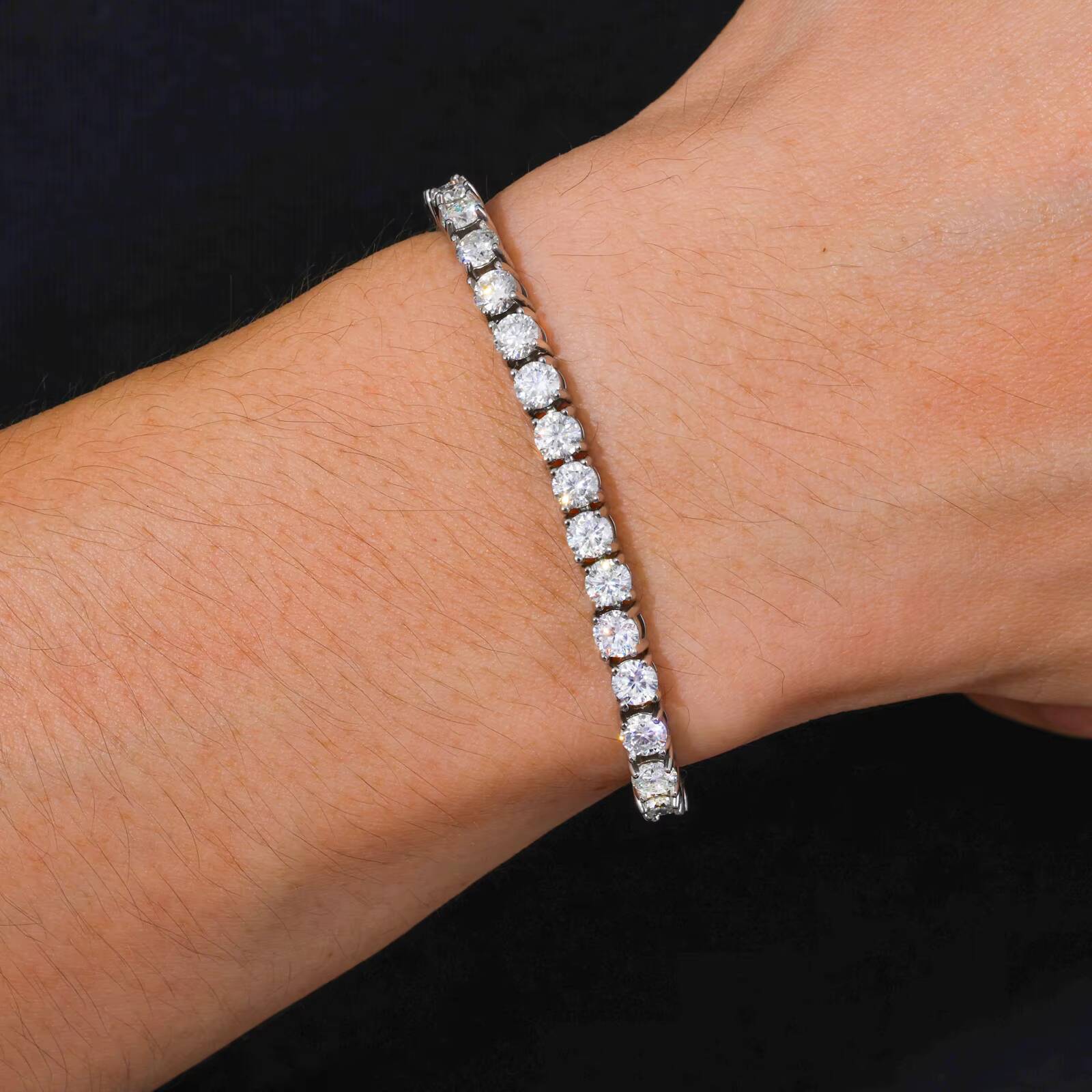 Eternal Brilliance 316L Stainless Steel VVS Moissanite Diamond Tennis Bracelet Applicable to Any Scene Wholesale Dainly Jewelry