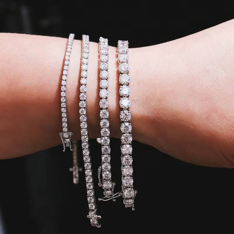 Provence Gems 14K 18K Pass Tester 25MM 3MM 35MM 4MM Round Brilliant Lab Grown Diamond Tennis Bracelet
