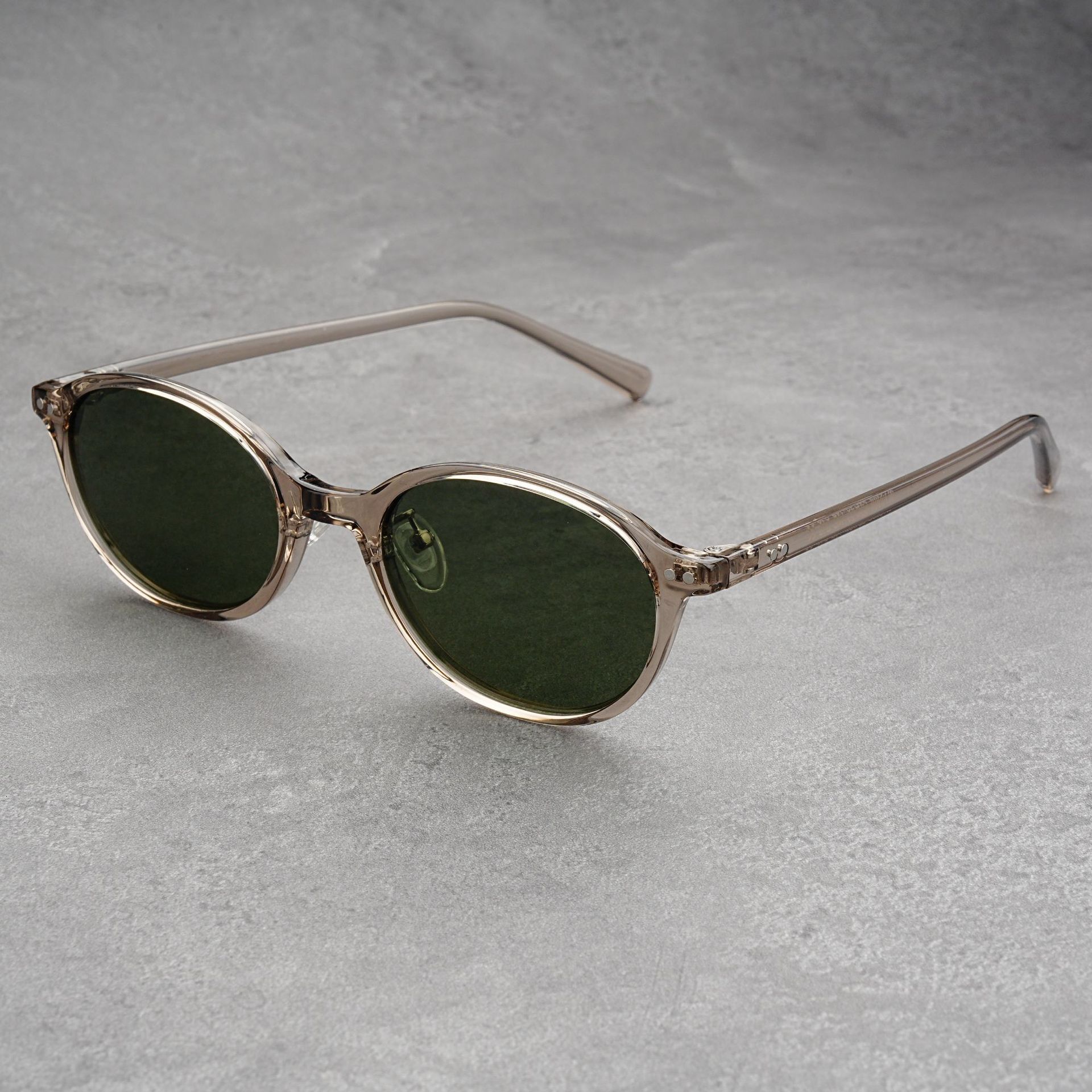 Korean New Flat Round Design TR90 Polarized Retro Niche Oval Frame Grandma Luxury Style Small Face Sunglasses