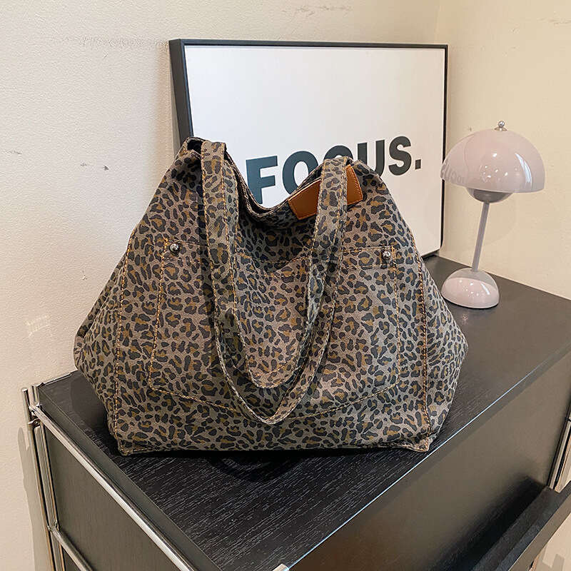 2024 Autumn New Fashionable Casual Leopard Print Single Shoulder High-Value Simple Commuter Underarm Tote Bag S260120