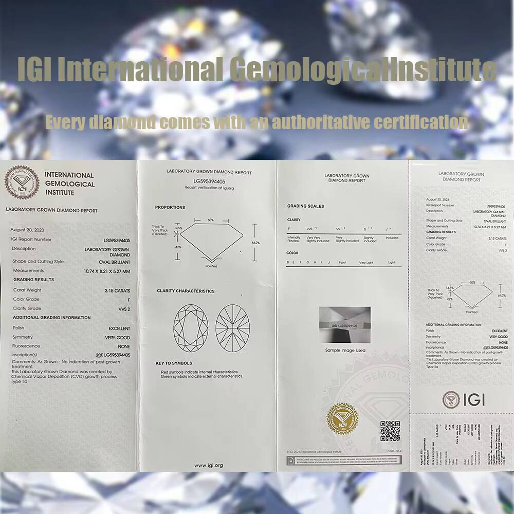 IGI Certified CVD Lab Diamond Ring Fashion Jewelry 14k 18k Solid Gold Elongated Cushion Engagement Lab Grown Diamond Ring