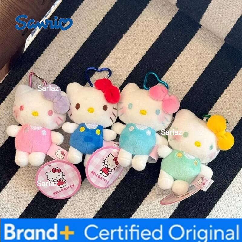 Sanrio Genuine Hello Kitty Cute Stuffed Keychain Car School bag Pendant Kids Plush Toy Keyring Plushier Strap Doll Birthday Gift H260121