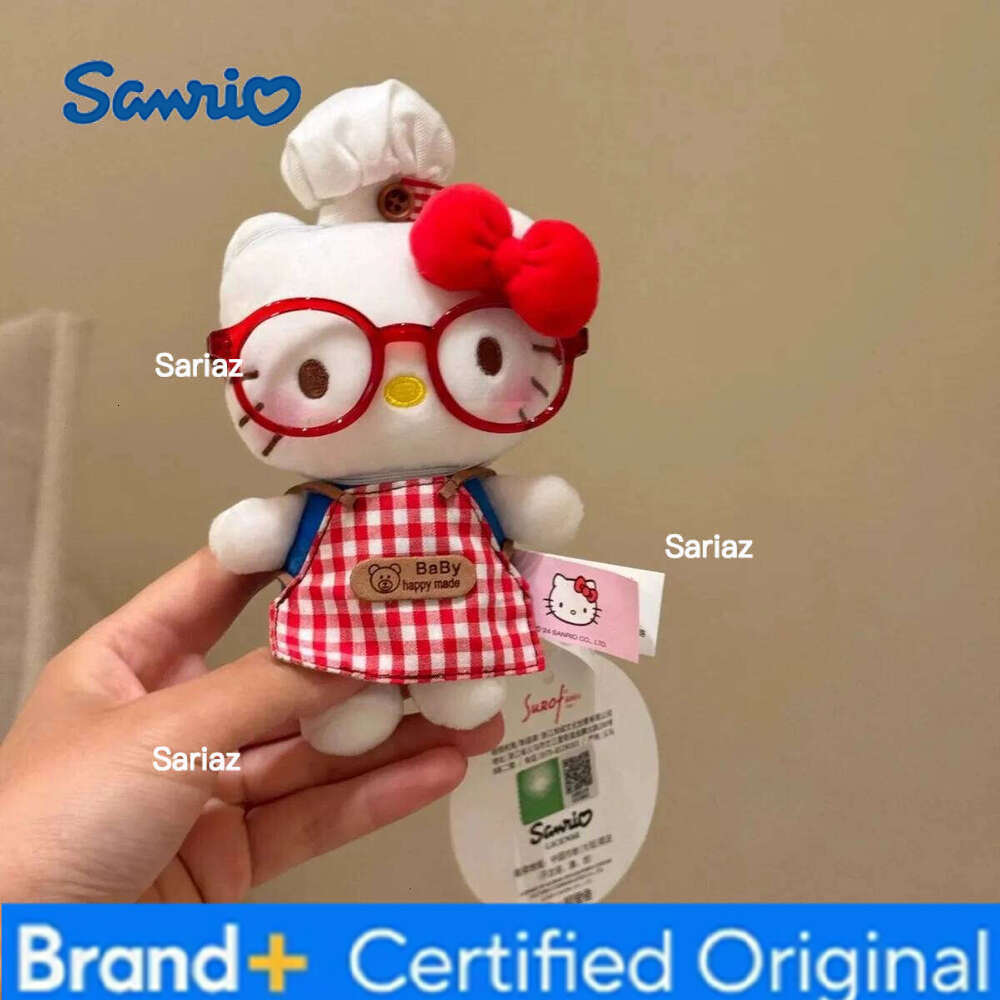 Sanrio Women Hello Kitty Bag Pendant Pink Bow Cat Strawberry Plush Doll Charm Keychain Student Backpack Accessories Girl Gifts H260121