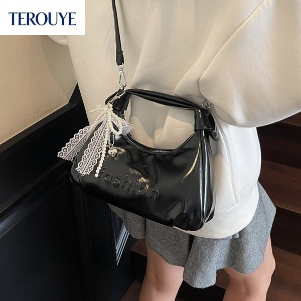 TEROUYE Korean fashion style oil wax design women s handbag autumn and winter new item niche design elegant shoulder bag retro luxury Luxury bag