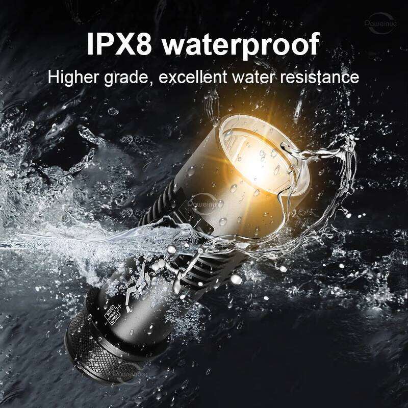 Super Bright Profession XHP160 Diving Flashlight Powerful Underwater LEDs Torch Rechargeable Yellow Hand Lamp Waterproof Lantern Z260121