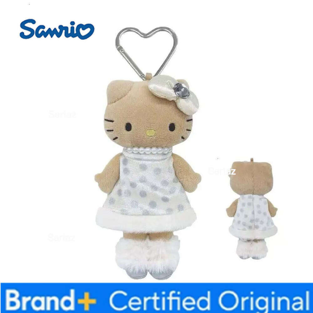 Sanrio winter lady series Hello Beret Plush doll Pendant Anime dark skin log legs fuzzy Kitty Doll Stuffed Backpack Charm H260121
