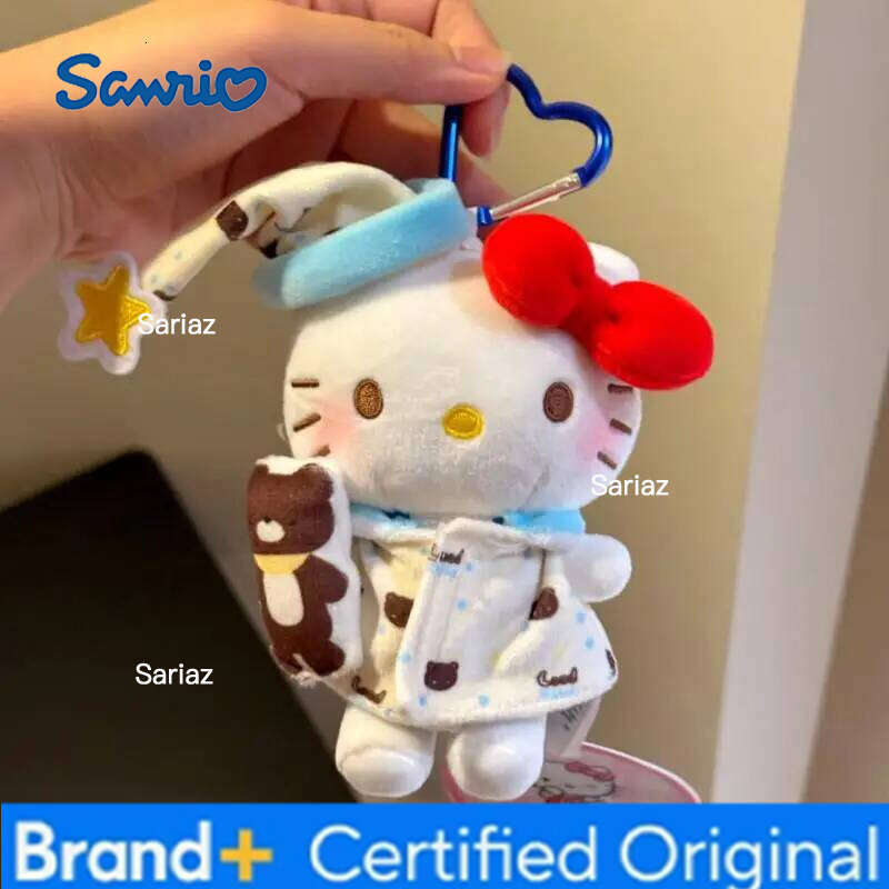 Sanrio Cute Cartoon Kawaii Hello Kitty 2025 New Spring Outing Plush Doll Keychain Bag Pendant Toy Gift H260121