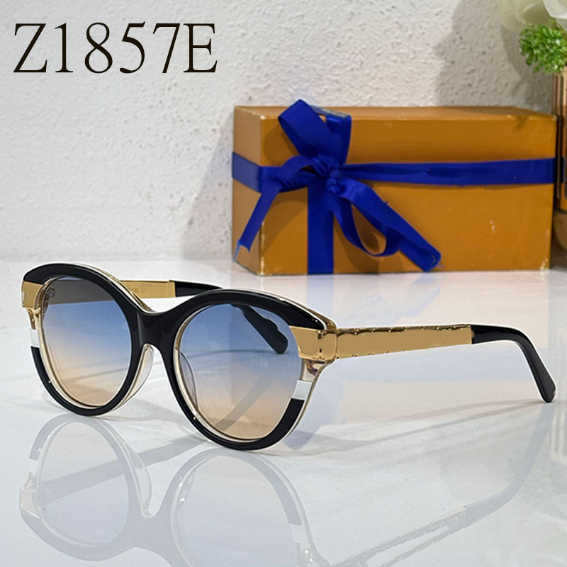 Fashion Trend Cat Eye Designer Sunglasses Womens Designer Sunglasses Black Acetate Frame Logo Carved on Qinwei Millennium Spicy Girl Style UV400 Protection