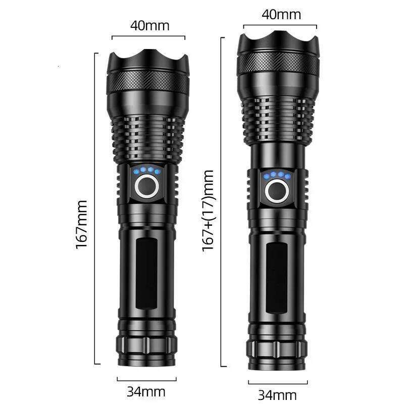 2025 High quality Outdoor-Focused Rechargeable LED Tactical Flashlight Aluminum Alloy Telescopic Zoom for Camping and Fishing Z260121