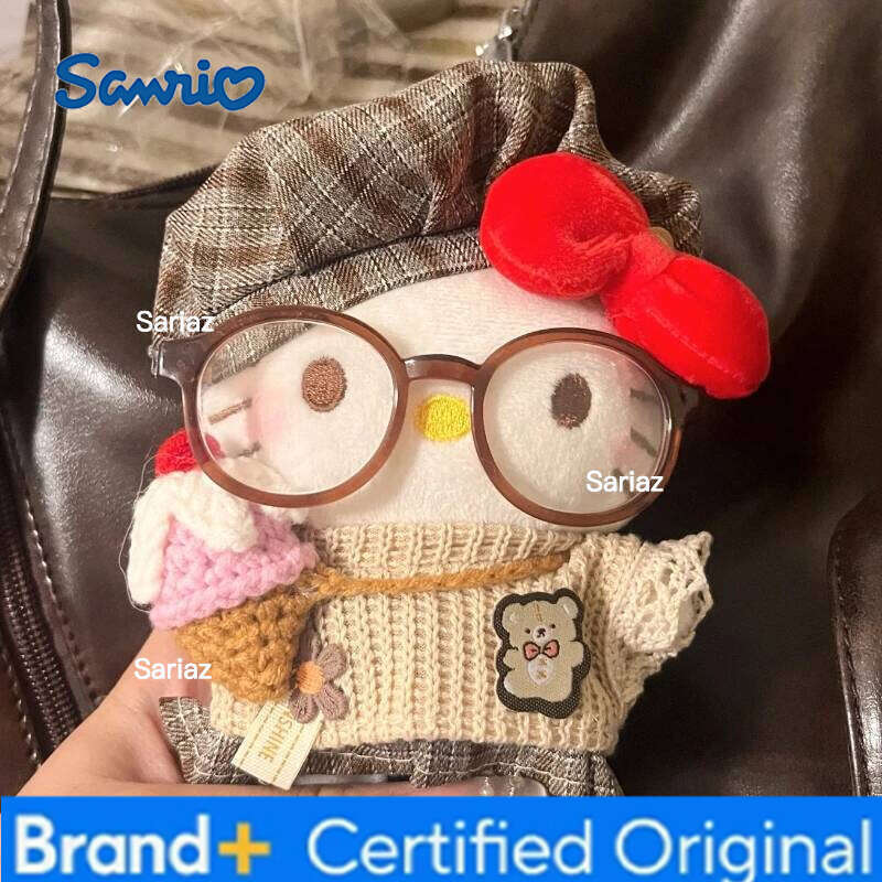 Sanrio Old Money Style Set Kt Cat Backpack Small Pendant Cute Mischievous Bag Plush Doll Cotton Filled Soft Fabric Gift H260121