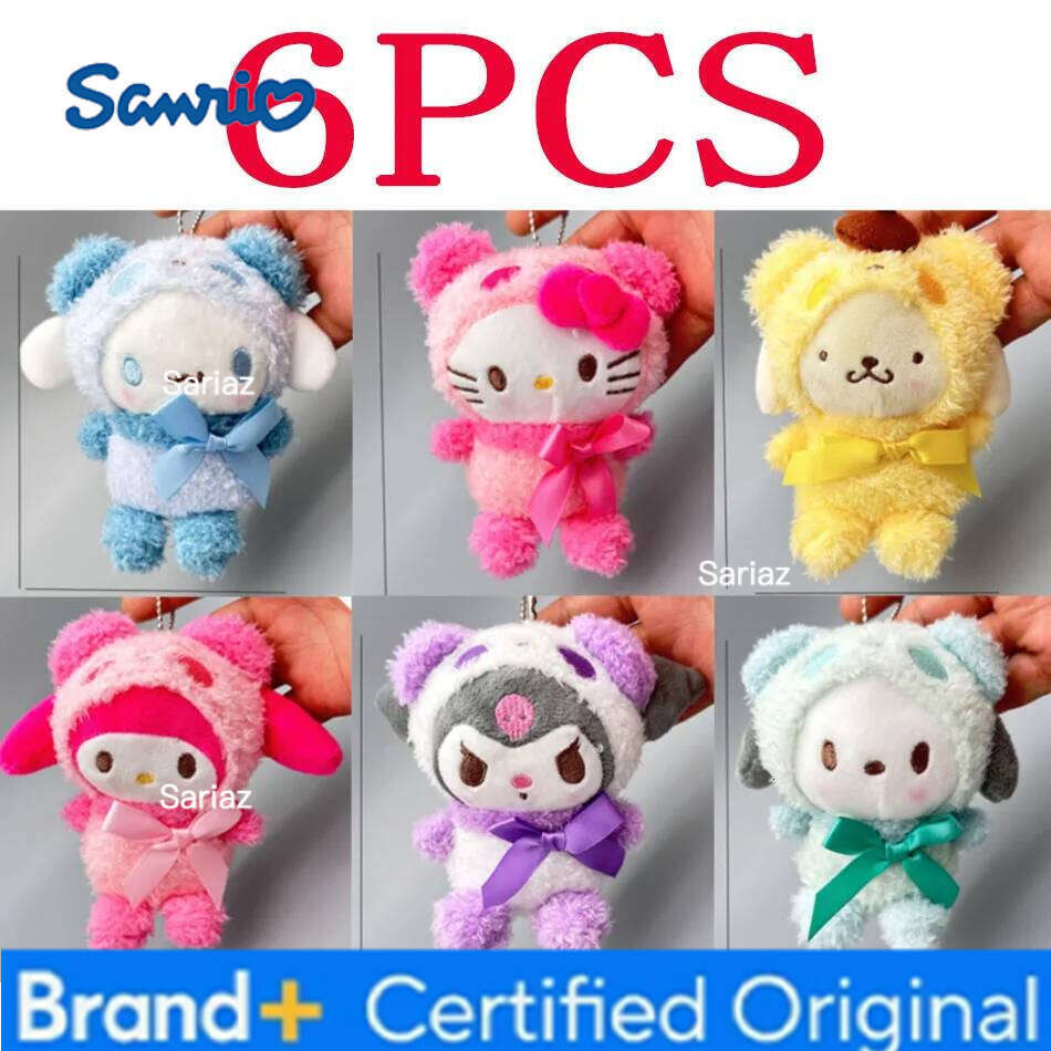 Sanrio Plush Toy Doll Kawaii Hello Kitty Melody Cinnamoroll Cartoon Backpack Decoration Women Student Girl Gift H260121