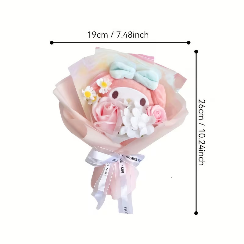 Cartoon Rabbit Dog Plush Toy Creative Flower Graduation Bouquet Home Decoration Valentine's Day Christmas Graduation Gift 220601
