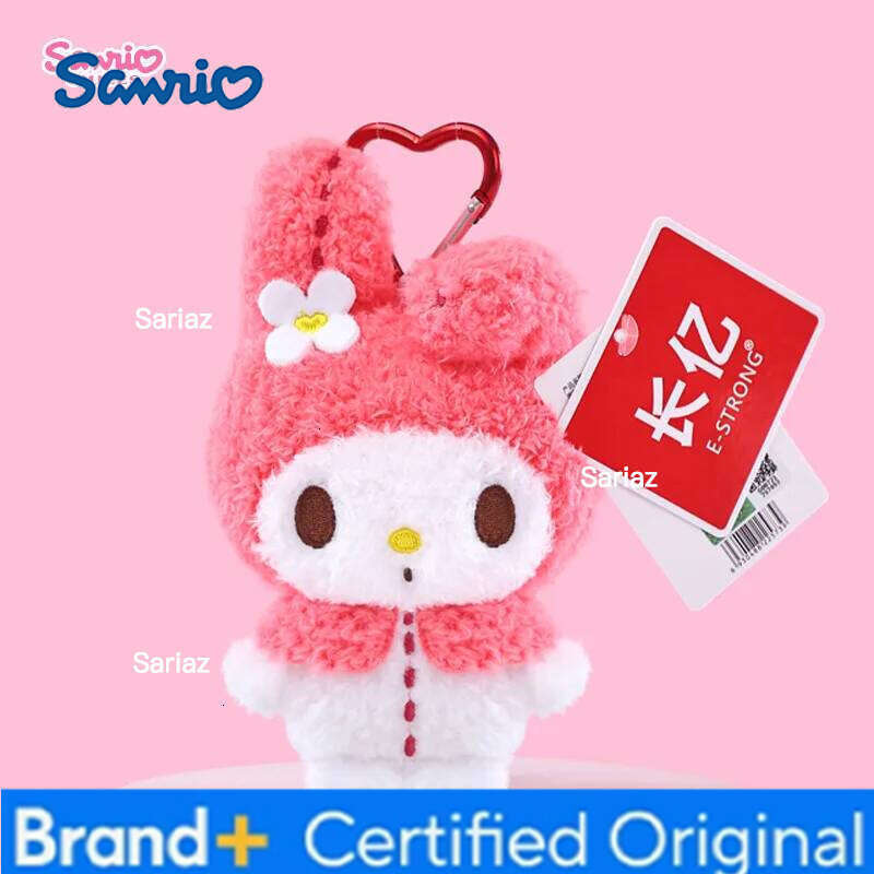Sanrio Hello Kitty Melody Cinnamoroll Keroppi Badbadtz-Maru Stuffed Pendant Plush Toys Keyring Anime Keychain Birthday Gift H260121