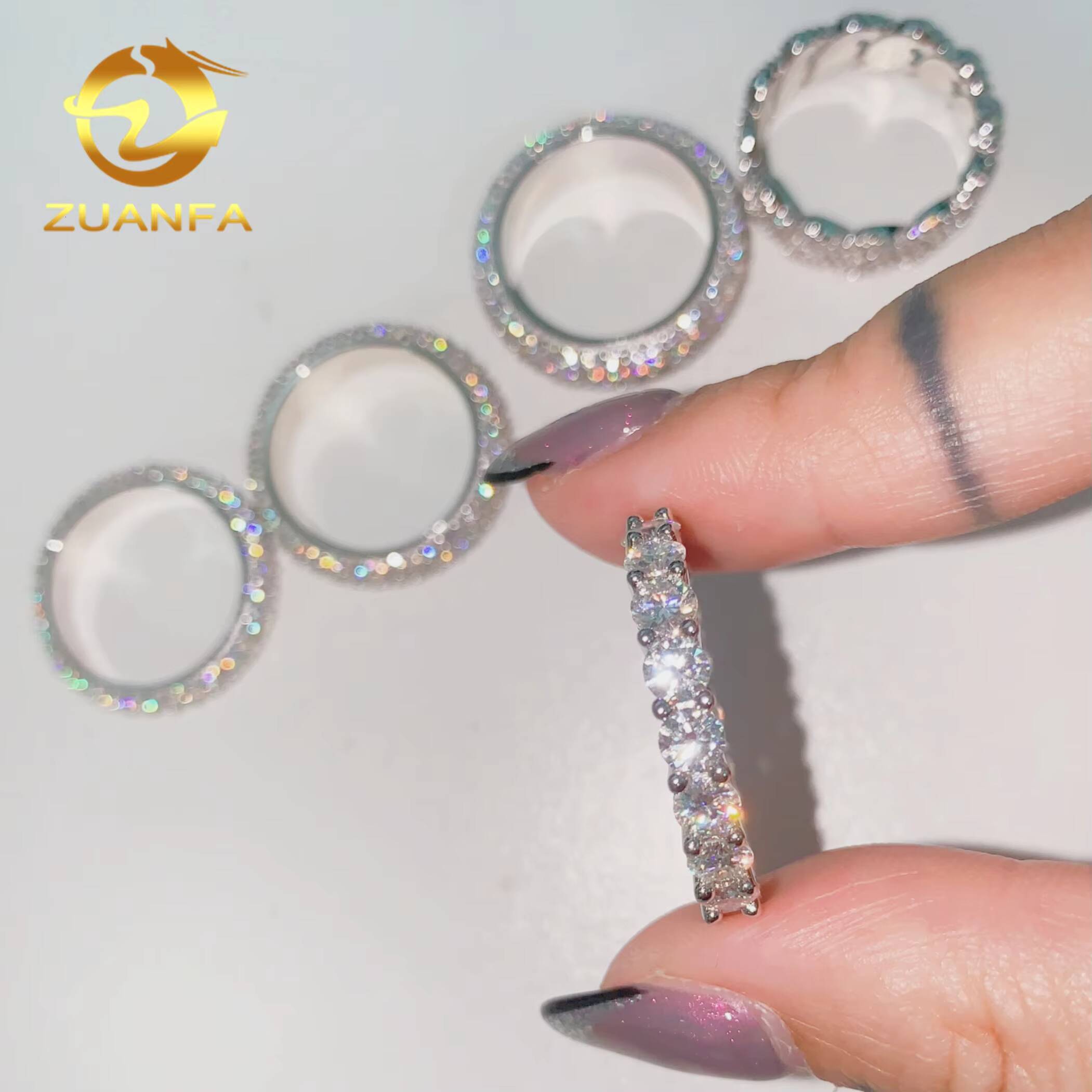 1 to 5 Row Full Eternity Ring Collection Bubble Band Ring GRA 925 Moissanite Ring Iced Out Men Diamond Ring Iced Out Jewelry