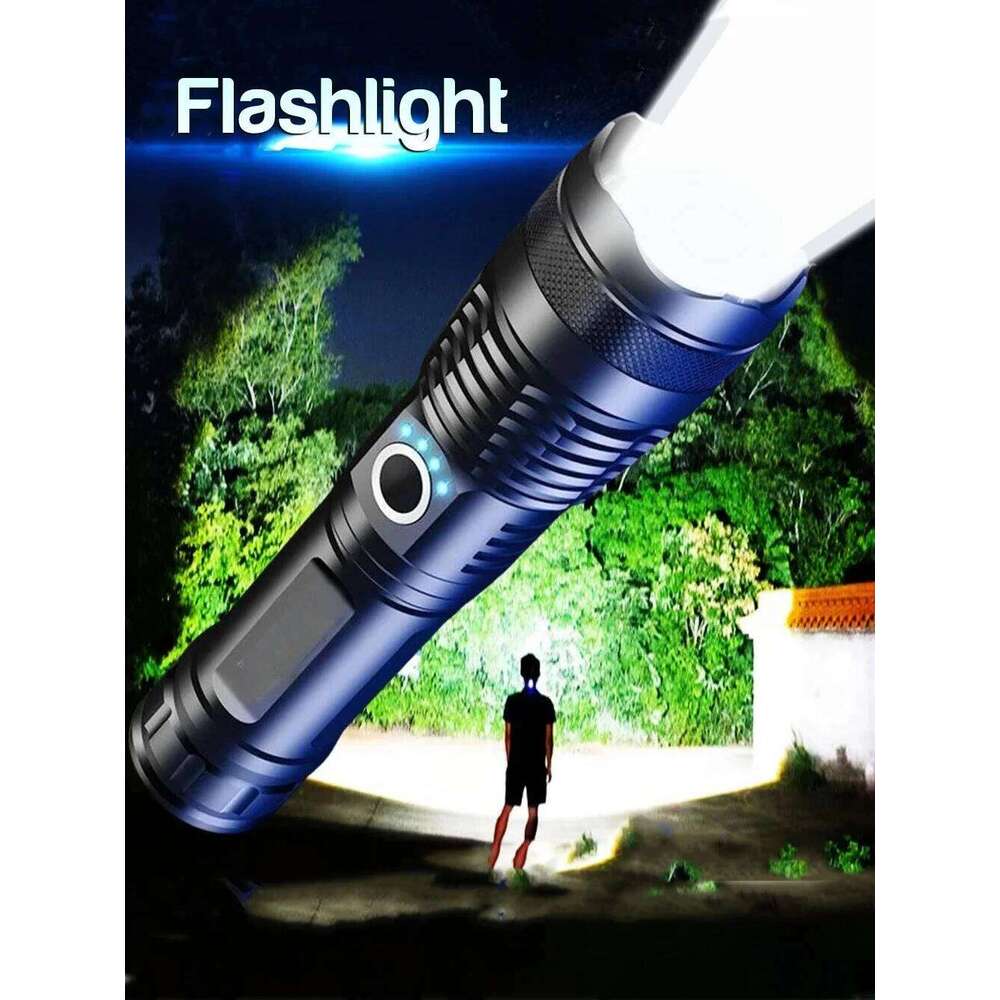 High Power XHP70 LED Flashlight Type-c Rechargeable Aluminium Alloy Torch Zoom Hand Lantern For Camping, Outdoor Emergency Z260121