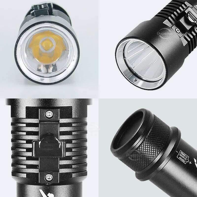 Super Bright Profession XHP160 Diving Flashlight Powerful Underwater LEDs Torch Rechargeable Yellow Hand Lamp Waterproof Lantern Z260121