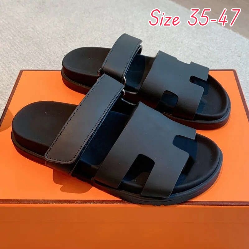 Designer H Slippers Chypre sandals men Slides Slippers woman Slides sandals Dad Sandals flat Slides Leather Mules Slipper Beach Summer beach shoes flip-flops 35-47