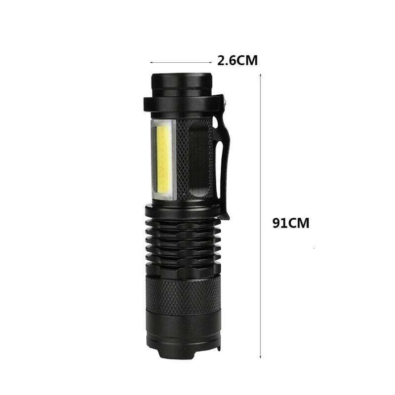 Waterproof T6 COB Flashlight USB Rechargeable LED Mini Telescopic 120LM 3W Camping Lantern Zoomable Focus Torch Light Z260121