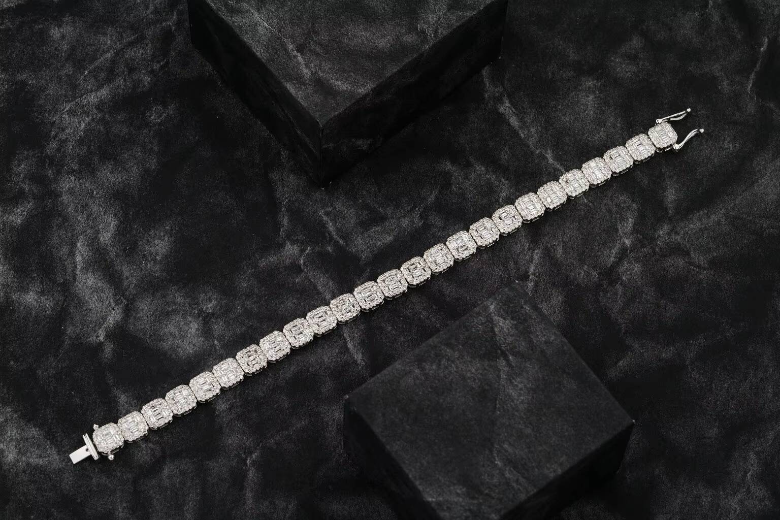 New Design Iced Out Lab Grown Jewelry Two Row VVS Lab Grown Cuban Link Chain Bracelet for Sale From India