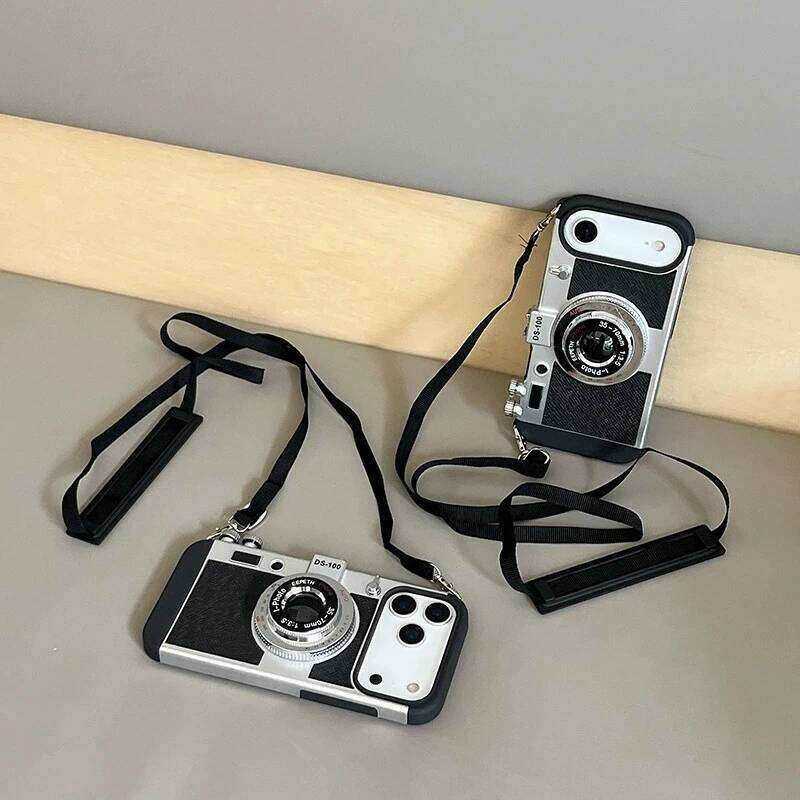 Emily in Paris Vintage Camera Design Case for IPhone Air 17 16 15 14 13 12 Pro Max Plus 17Pro 16Pro i17 Phone Cover with Lanyard Z260121