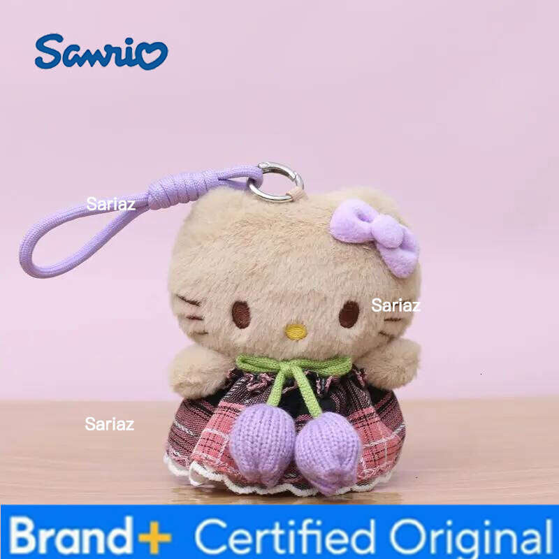 Sanrio 1Pcs Hello Kitty Plush Doll Keychain Cartoon Backpack Decoration Kawaii Toy Bag Pendant Girls Gifts H260121