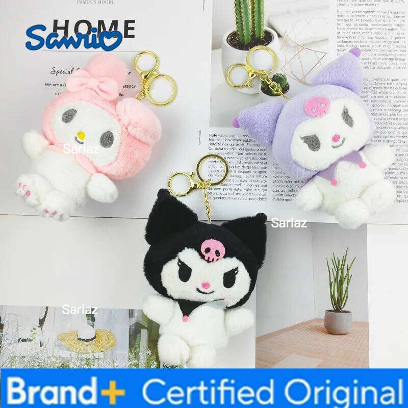 Sanrio 10CM HelloKitty Melody Cinnamoroll Kuromi Purin Plush Doll Keyrings Kawaii Plushie Keychains Toy Pendant Bag Accessories H2601211
