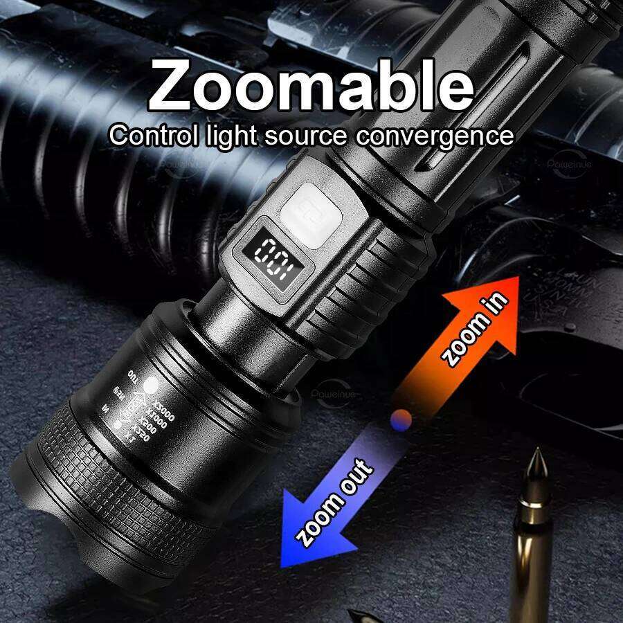 Super XHP120 Powerful Led High Power Zoom Long Range Torch Light Rechargeable Flashlight TYPE-C Camping Lamp Z260121