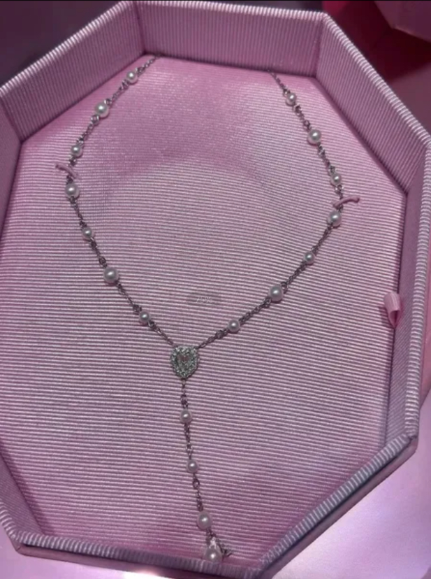 Designer jewelry Angelic Tennis designer heart Necklace bracelet earring set classic charm bead ladies' crystal dia ice chain necklace stainless steel gold-plated