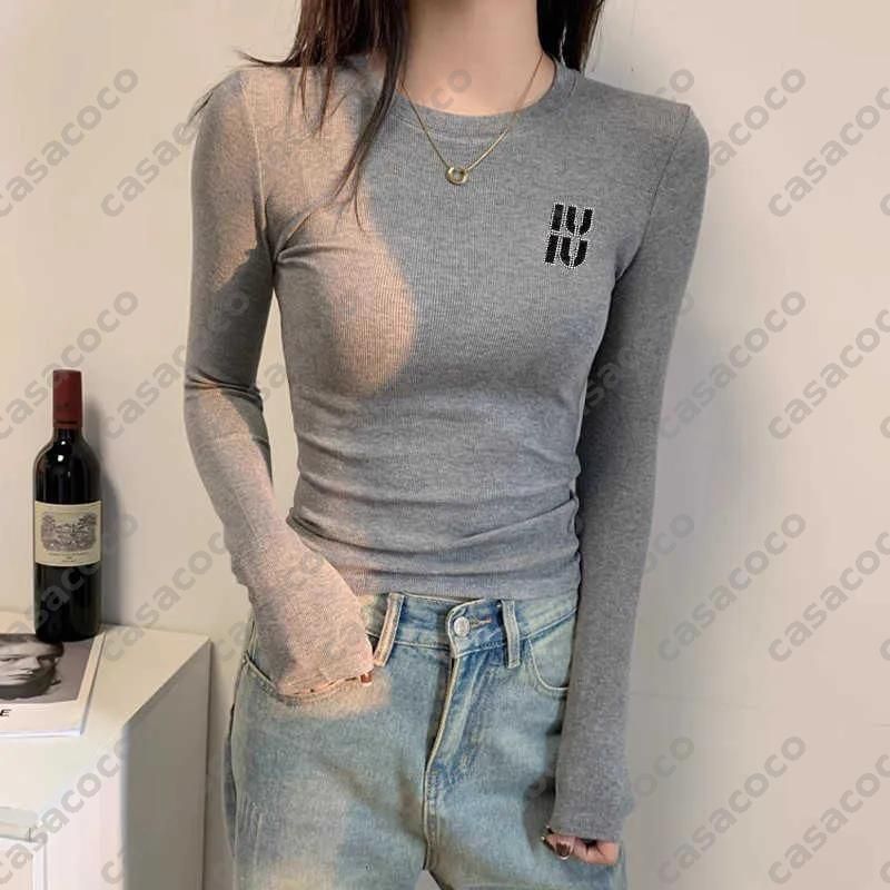 Womens Designer Long Sleeve Shirt Luxury T-Shirt For Women Slim Base Tee Spring Autumn Sweater Teeshirt Pullover Letter Shirts Tops Clothes Clothing DZG2512242