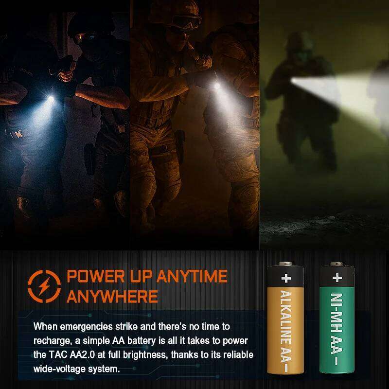 ACEBEAM Wide Voltage1.2V-4.2V Tactical Flashlight TAC AA2.0 Rechargeable LED Torch With Self Defense Strobe Mode Flashlights Z260121