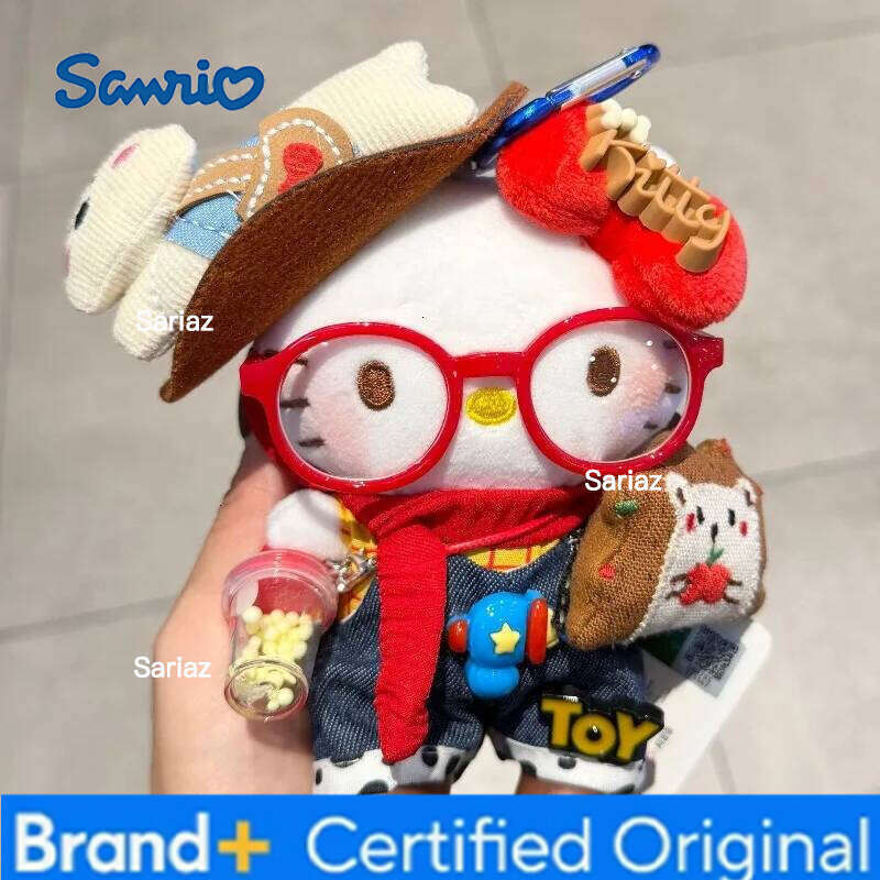 Sanrio 2025 New Kawaii Hello Kitty Christmas Plush Doll Japanese Cartoon Backpack Pendant Children's Creative Festival Gift H260121